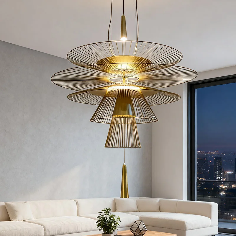 60CM Flying Saucer Pendant light Luxury Metal Ceiling lamp Multi Layer Mesh Loft Home Decorations Dining Room Hanging Lamps
60CM Flying Saucer Pendant light Luxury Metal Ceiling lamp Multi Layer Mesh Loft Home Decorations Dining Room Hanging Lamps
