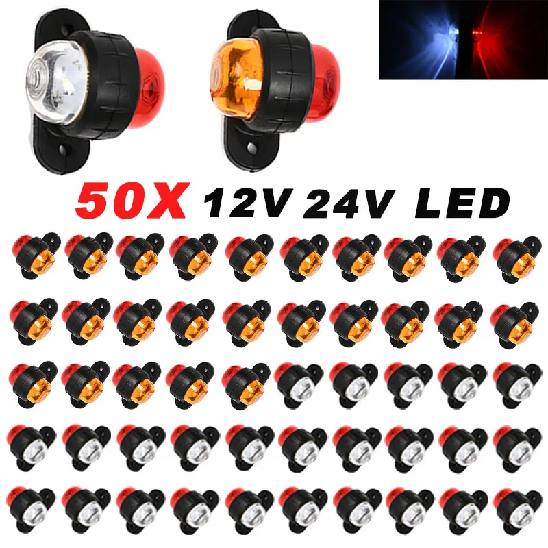 50PCS 12-24V Universal Side Marker Lights Double Side Lighting Indicator Lamp Clearance Lights Warning Light for Truck Trailer
50PCS 12-24V Universal Side Marker Lights Double Side Lighting Indicator Lamp Clearance Lights Warning Light for Truck Trailer
