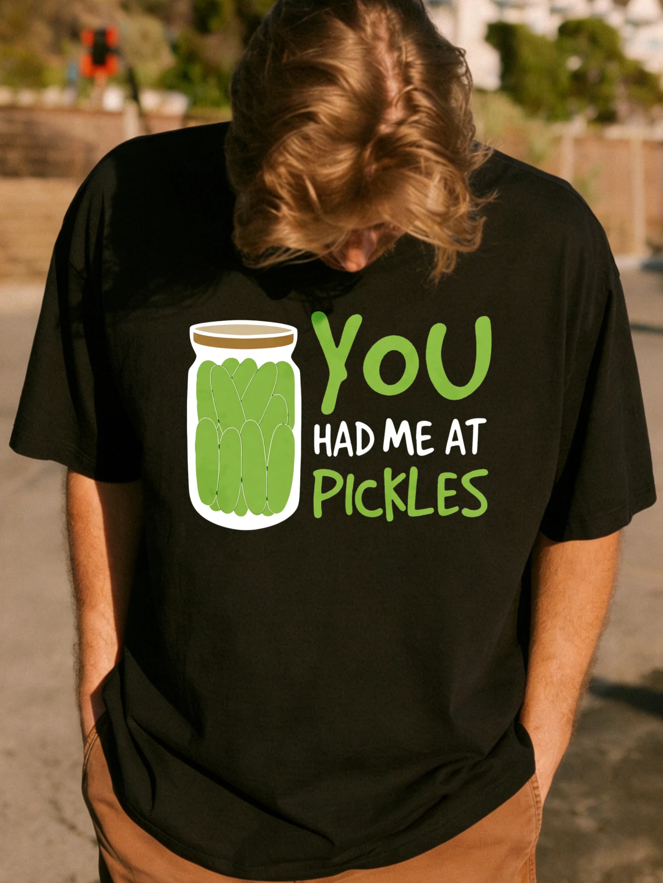Забавная футболка с графическим принтом «You Had Me At Pickles» из хлопка с короткими рукавами, летняя футболка для мужчин, повседневный подарок для него
Забавная футболка с графическим принтом «You Had Me At Pickles» из хлопка с короткими рукавами, летняя футболка для мужчин, повседневный подарок для него
