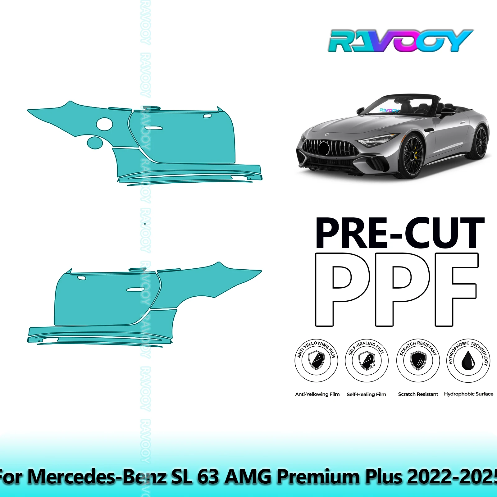 For Mercedes-Benz SL 63 AMG Premium Plus 2022-2025 8.5mil Pre-Cut PPF Door & A/B Pillar Kit TPU Paint Protection Film Set
For Mercedes-Benz SL 63 AMG Premium Plus 2022-2025 8.5mil Pre-Cut PPF Door & A/B Pillar Kit TPU Paint Protection Film Set