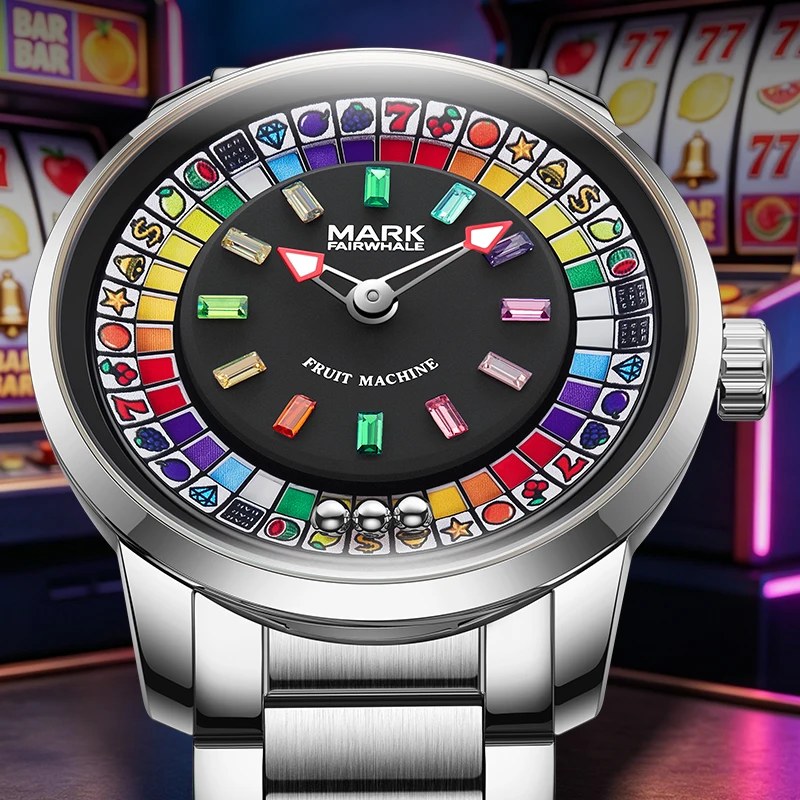 MARK FAIRWHALE 5086 NEW Desgin Fashion Colorful Diamonds Rotating Dial Quartz Watch Stainless Steel Waterproof Watch for Man
MARK FAIRWHALE 5086 NEW Desgin Fashion Colorful Diamonds Rotating Dial Quartz Watch Stainless Steel Waterproof Watch for Man