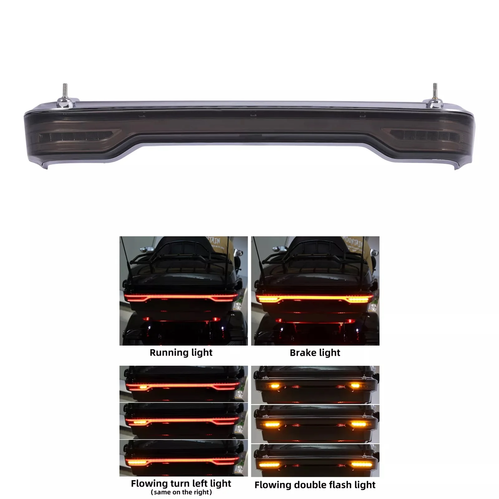 Motorcycle King Pack Trunk LED Brake Turn Flowing Tail Light For Harley Touring Electra Glide 2014-2024
Motorcycle King Pack Trunk LED Brake Turn Flowing Tail Light For Harley Touring Electra Glide 2014-2024