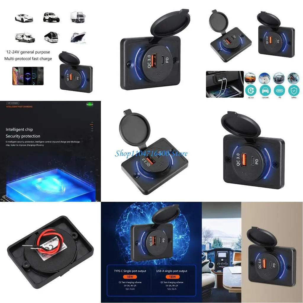 Y1GD 12V 24V USB -панель USB -тип C Зарядные устройства с водонепроницаемой крышкой для автомобильных лодок
Y1GD 12V 24V USB -панель USB -тип C Зарядные устройства с водонепроницаемой крышкой для автомобильных лодок