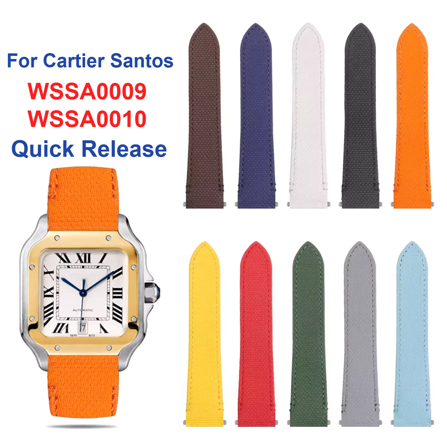 19mm 21mm FKM Rubber Watch band For Cartier Santos de Cartier WSSA0009 WSSA0010, Quick Release Replacement Fluororubber Strap
19mm 21mm FKM Rubber Watch band For Cartier Santos de Cartier WSSA0009 WSSA0010, Quick Release Replacement Fluororubber Strap