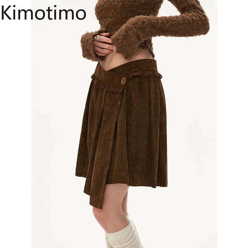 Kimotimo, винтажная плиссированная мини-юбка нестандартной формы, женская осень-зима 2022, юбки трапециевидной формы с высокой талией, темпераментная универсальная Y2k Faldas
Kimotimo, винтажная плиссированная мини-юбка нестандартной формы, женская осень-зима 2022, юбки трапециевидной формы с высокой талией, темпераментная универсальная Y2k Faldas