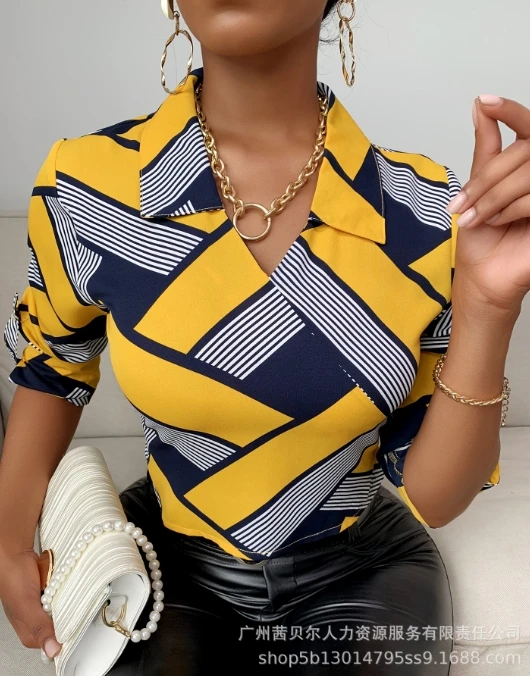 2024 New Elegant Women's Temperament Fashion Commuting Printed Lapel Crop Shirt Short Sleeve Blouses
2024 New Elegant Women's Temperament Fashion Commuting Printed Lapel Crop Shirt Short Sleeve Blouses