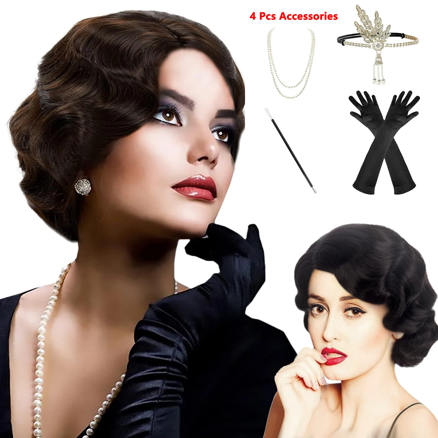Women Retro Blonde Wig Hair 1920s Short Full Finger Wave for Lady Vintage Synthetic Wigs Gatsby Party Cosplay Fancy Flapper Hair
Women Retro Blonde Wig Hair 1920s Short Full Finger Wave for Lady Vintage Synthetic Wigs Gatsby Party Cosplay Fancy Flapper Hair