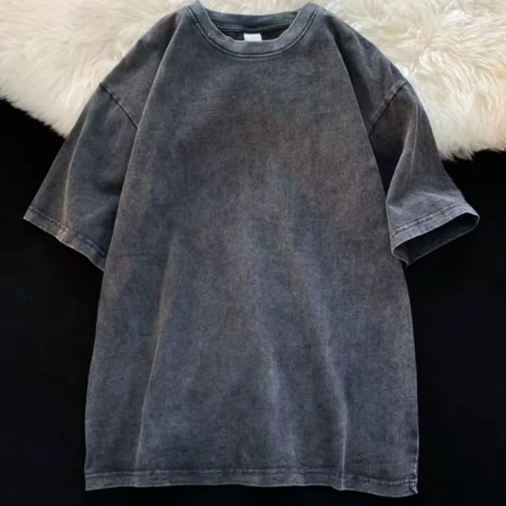 Men's Summer Washed Worn Short Sleeved T-shirt Fashion Loose Half Sleeved Solid Tops
Men's Summer Washed Worn Short Sleeved T-shirt Fashion Loose Half Sleeved Solid Tops