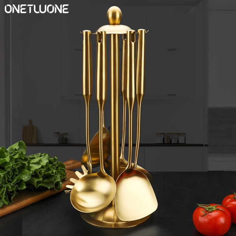 Gold Kitchen Cooking Utensil Set,1/5/7pcs Stainless Steel Utensils,Nonstick Spatula Set Kitchen Tools kitchenware Gift Set
Gold Kitchen Cooking Utensil Set,1/5/7pcs Stainless Steel Utensils,Nonstick Spatula Set Kitchen Tools kitchenware Gift Set