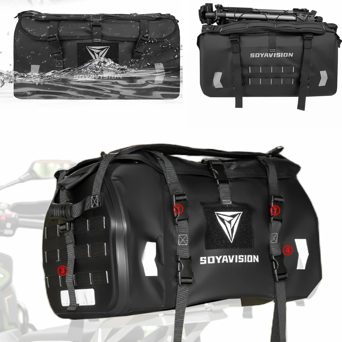 SOYAVISION Universal Motorcycle Waterproof Tail Bags Durable Rear Moto Seat Bag High Capacity Riding Motocross Outdoor Bag
SOYAVISION Universal Motorcycle Waterproof Tail Bags Durable Rear Moto Seat Bag High Capacity Riding Motocross Outdoor Bag