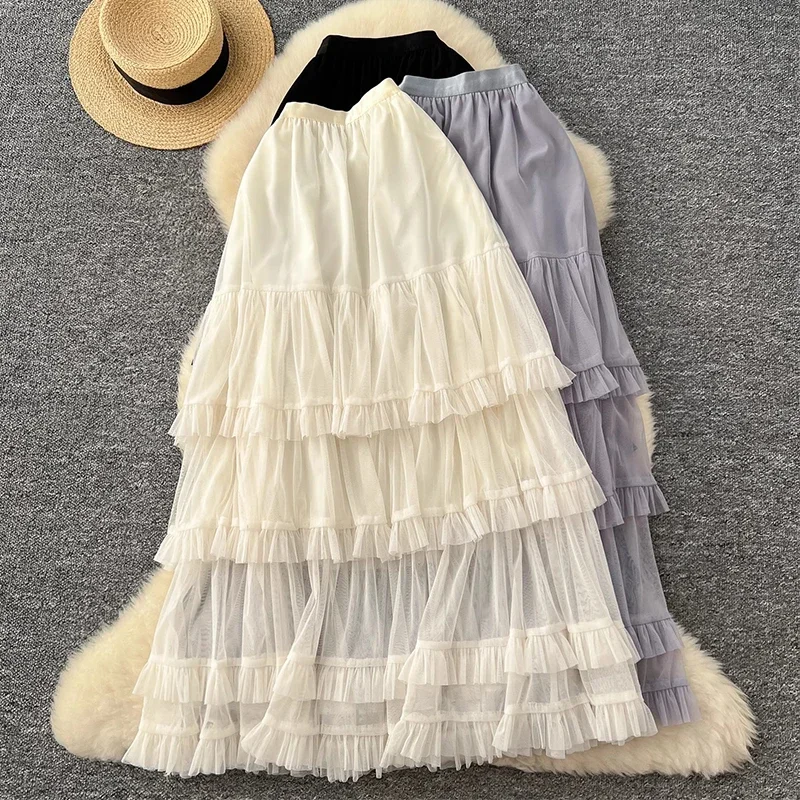 New Arrivals Korean Sweet Long Tulle Skirt Women 2025 Spring Summer Fashionable Tiered High Waist Maxi Mesh Skirt Female Pink
New Arrivals Korean Sweet Long Tulle Skirt Women 2025 Spring Summer Fashionable Tiered High Waist Maxi Mesh Skirt Female Pink