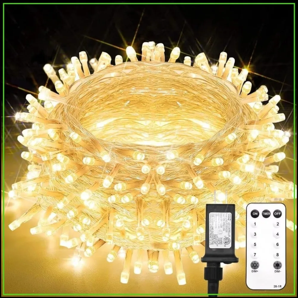 66ft 200 LED Warm White Fairy String Lights with Remote, Plug in for Bedroom, Xmas Tree, Wedding, Party Decor
66ft 200 LED Warm White Fairy String Lights with Remote, Plug in for Bedroom, Xmas Tree, Wedding, Party Decor