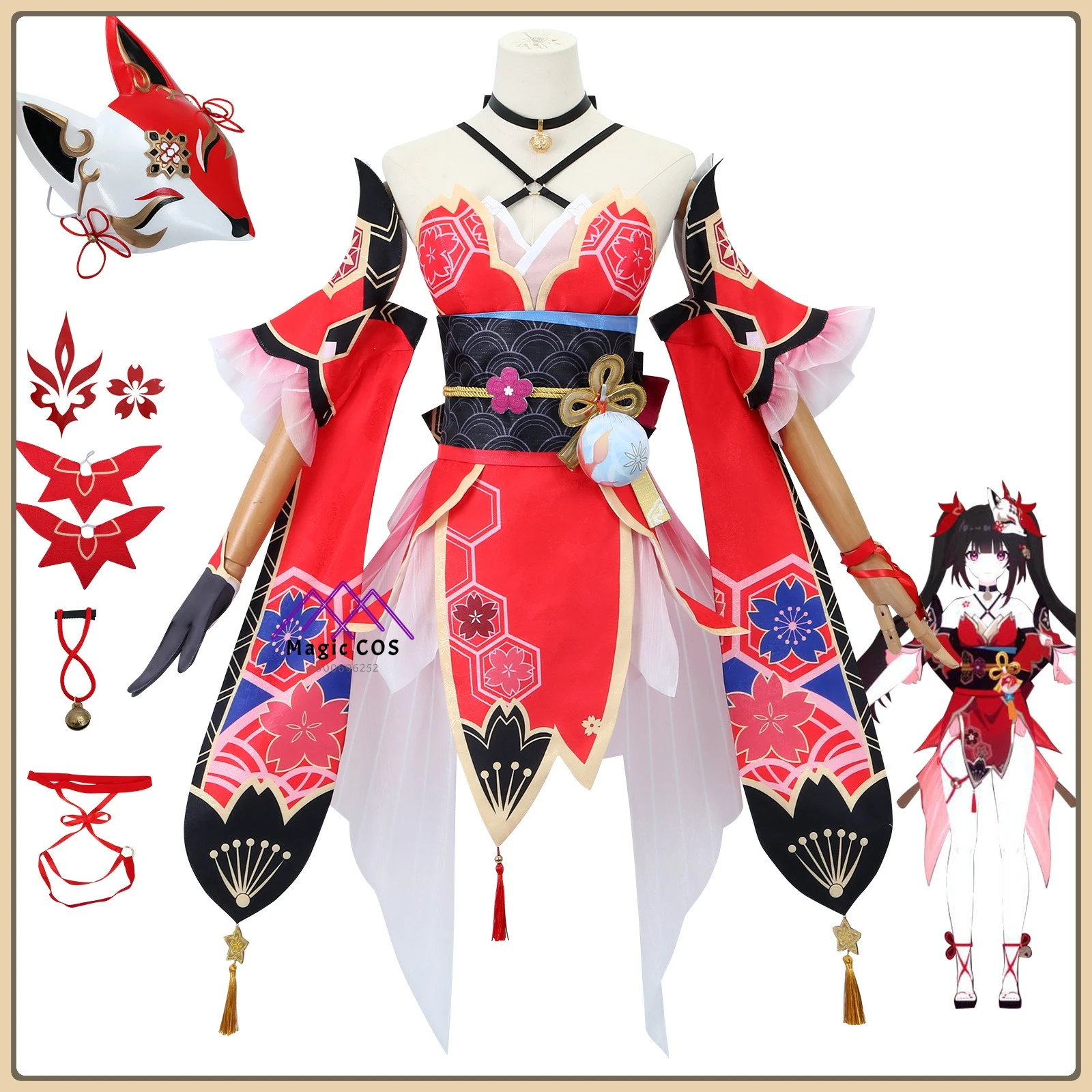 Honkai Star Rail Huahuo (Jianmian Yu) Cosplay Costume Satin Pattern Outfit High Quality Anime Outfit for Women Role Playing 
Honkai Star Rail Huahuo (Jianmian Yu) Cosplay Costume Satin Pattern Outfit High Quality Anime Outfit for Women Role Playing