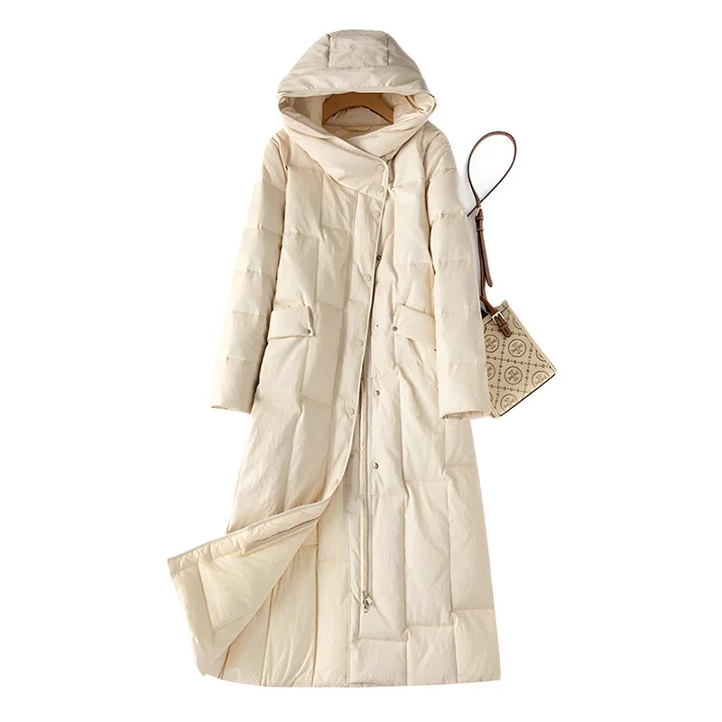 Новое женское кожаное пуховое пальто, модное свободное толстое пальто с капюшоном и длинными рукавами, повседневное теплое пуховое пальто из спилка 
Новое женское кожаное пуховое пальто, модное свободное толстое пальто с капюшоном и длинными рукавами, повседневное теплое пуховое пальто из спилка