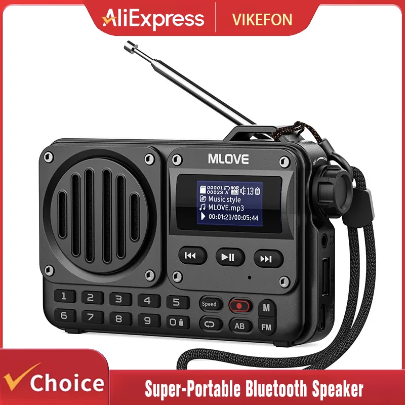 BV800 Super-Portable Bluetooth Speaker with FM Radio,LCD Screen Display, Antenna, AUX Input, USB Disk, TF Card, MP3 Player
BV800 Super-Portable Bluetooth Speaker with FM Radio,LCD Screen Display, Antenna, AUX Input, USB Disk, TF Card, MP3 Player