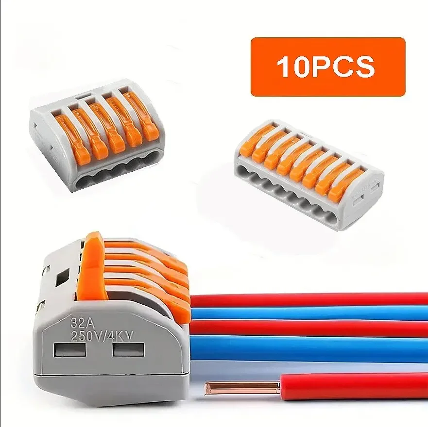 10 PCS Fast Terminal Connector 5 Bit / 8 Bit Conductor Compact Press Wire Terminal Splicing Wire Push-In Lever Wire Connector Pw
10 PCS Fast Terminal Connector 5 Bit / 8 Bit Conductor Compact Press Wire Terminal Splicing Wire Push-In Lever Wire Connector Pw