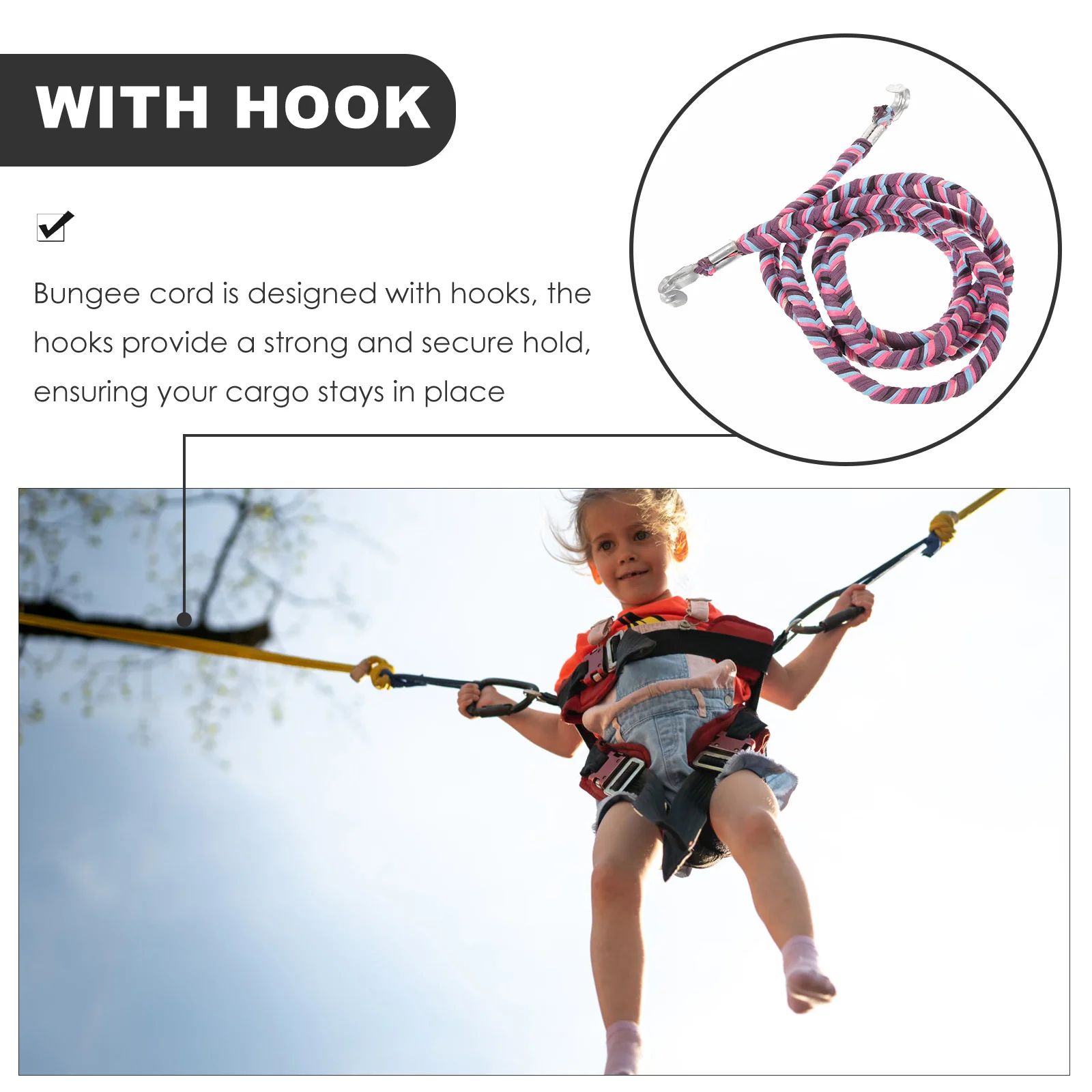 1.8m Braided Bungee Cord Heavy Duty Elastic Tie Straps Hooks Long Cords Outdoor Rope Tools Thick Sturdy Durable Cargo Securing
1.8m Braided Bungee Cord Heavy Duty Elastic Tie Straps Hooks Long Cords Outdoor Rope Tools Thick Sturdy Durable Cargo Securing
