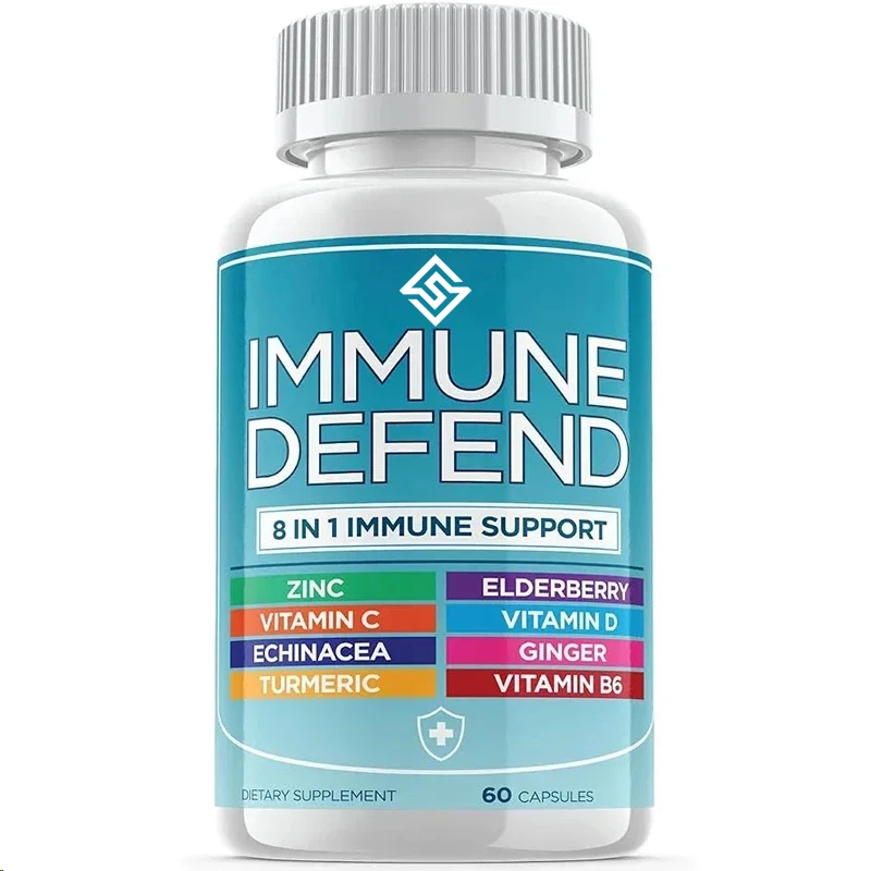 8-in-1 Immune Defense, Containing Zinc, Vitamin C, Elderberry, Vitamin D3, Turmeric, Curcumin, Ginger, And Echinacea
8-in-1 Immune Defense, Containing Zinc, Vitamin C, Elderberry, Vitamin D3, Turmeric, Curcumin, Ginger, And Echinacea