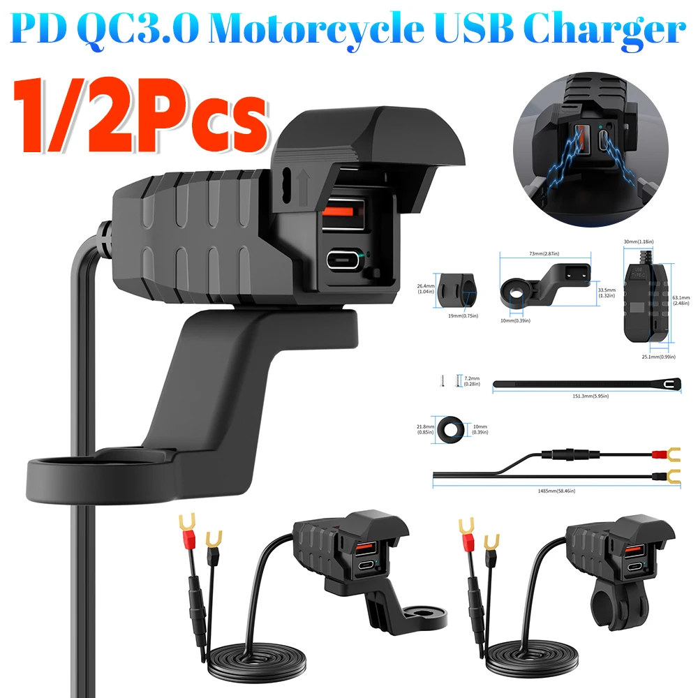 1/2PCS PD QC3.0 Motorcycle USB Charger Waterproof Type C Port Socket Connector 12V USB Type C Motorcycle Charger Accessories
1/2PCS PD QC3.0 Motorcycle USB Charger Waterproof Type C Port Socket Connector 12V USB Type C Motorcycle Charger Accessories