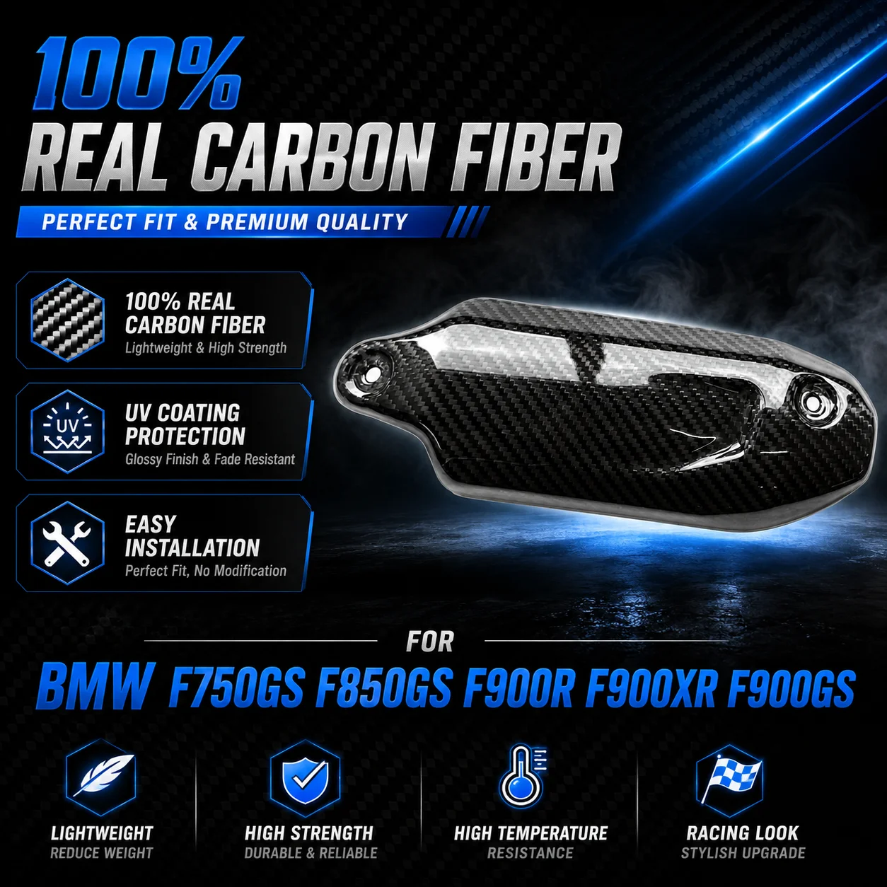 Carbon Fiber Motorcycle Exhaust Insulation Protection Cover for BMW F750GS F850GS F900R F900XR F900GS
Carbon Fiber Motorcycle Exhaust Insulation Protection Cover for BMW F750GS F850GS F900R F900XR F900GS