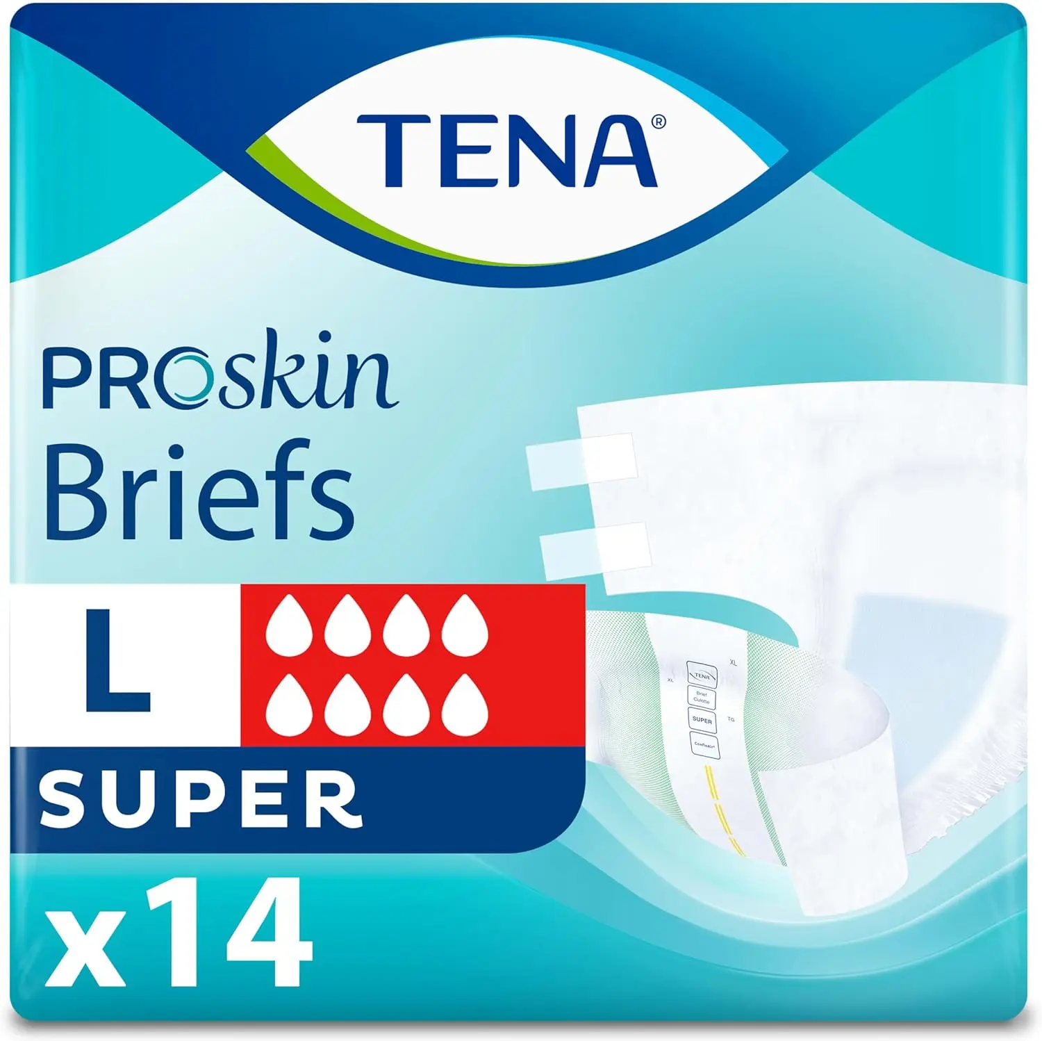 Incontinence Super Briefs, Adult Diapers, Super Absorbency, Bladder Leaks Control, Large, 14 Count
Incontinence Super Briefs, Adult Diapers, Super Absorbency, Bladder Leaks Control, Large, 14 Count