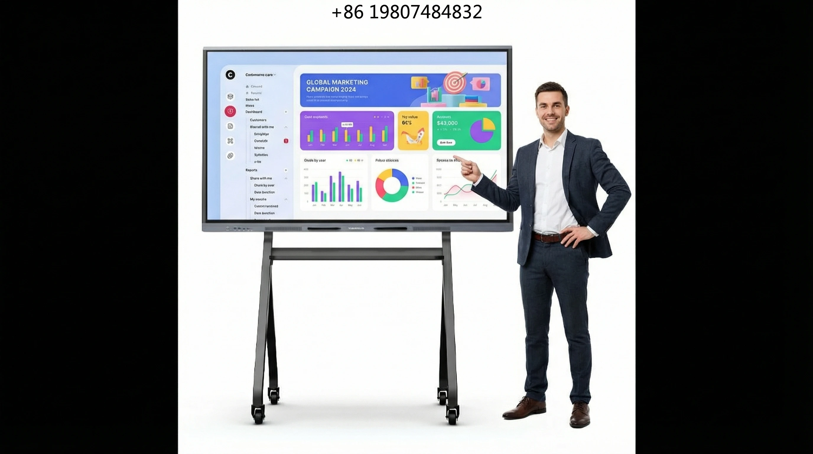 Board 4K Screen Digital for Meeting Teaching Conference 65/75/86 Inch Floor Standing Smart
Board 4K Screen Digital for Meeting Teaching Conference 65/75/86 Inch Floor Standing Smart