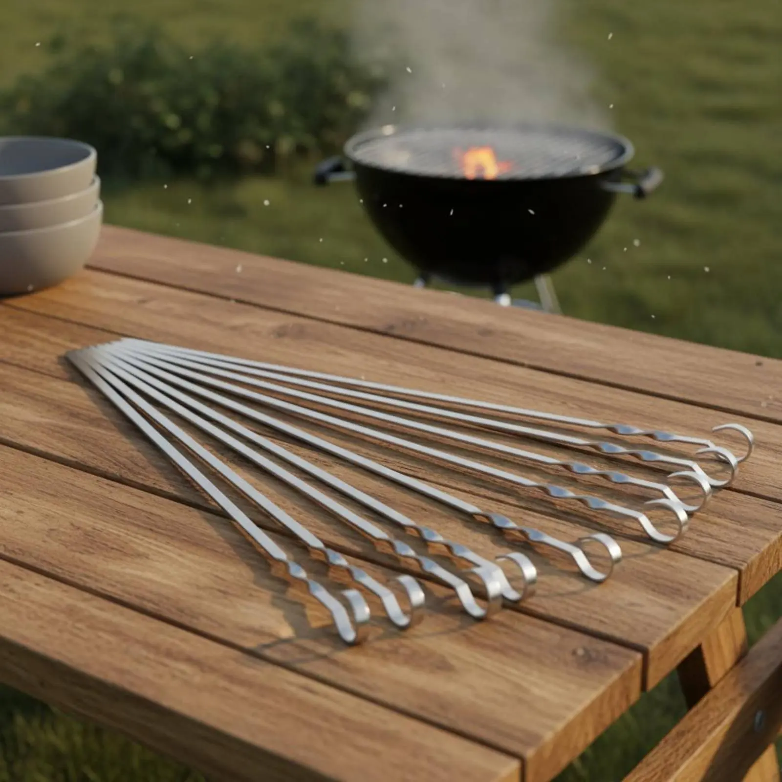 12 Pieces Twisted Grill Skewers Rust Resistant Stainless Steel Skewers Flat Barbecue Sticks Food Contact Safe Grilling Stick
12 Pieces Twisted Grill Skewers Rust Resistant Stainless Steel Skewers Flat Barbecue Sticks Food Contact Safe Grilling Stick