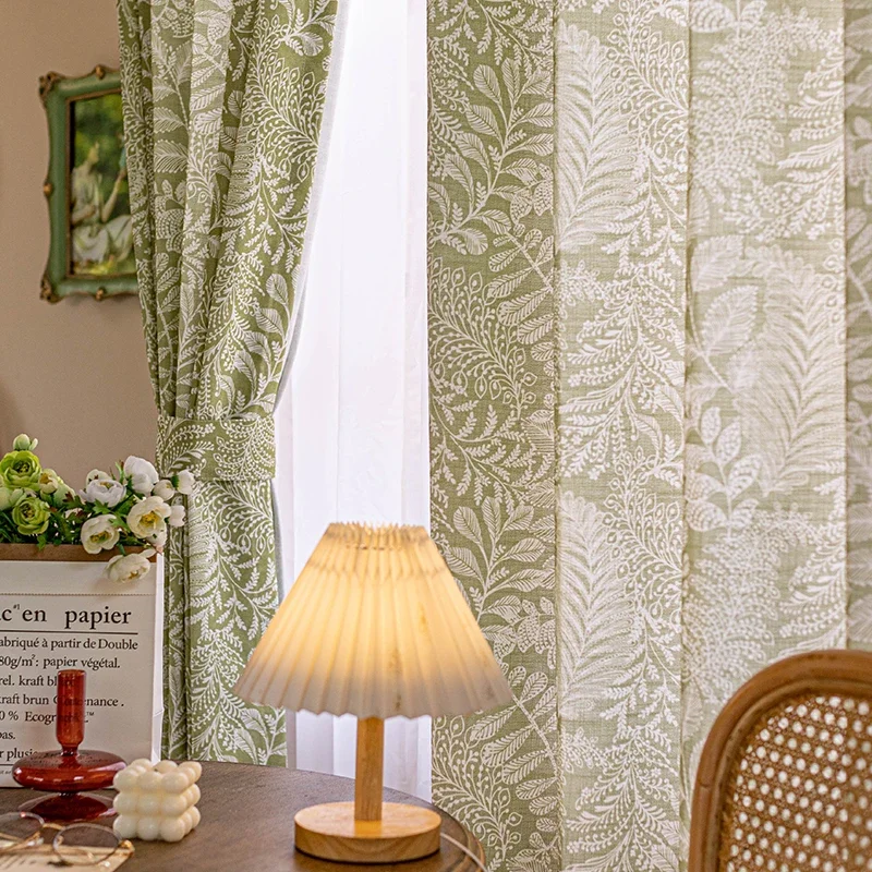 American Printed Green Cotton and Linen Small Fresh Living Room Semi-blackout Bedroom Curtains Retro Nordic Style Home Garden
American Printed Green Cotton and Linen Small Fresh Living Room Semi-blackout Bedroom Curtains Retro Nordic Style Home Garden