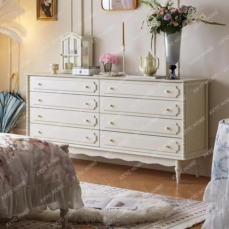 Retro Cream White Solid Wood Eight-bucket Cabinet Small Apartment Locker Medieval TV Cabinet
Retro Cream White Solid Wood Eight-bucket Cabinet Small Apartment Locker Medieval TV Cabinet