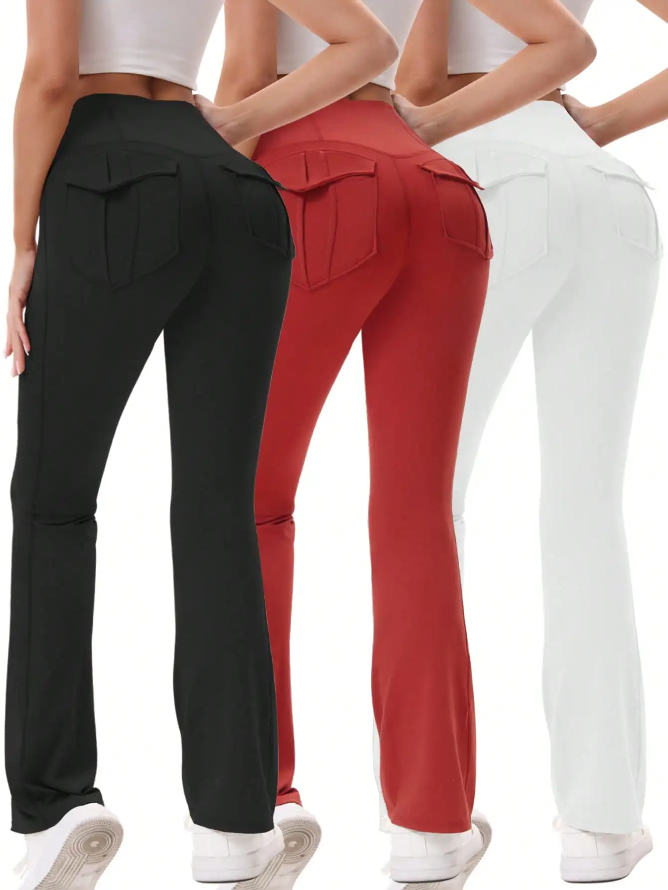 3 Pack Bootcut Yoga Pants With Pockets High Waist Flared Leggings For Women
3 Pack Bootcut Yoga Pants With Pockets High Waist Flared Leggings For Women