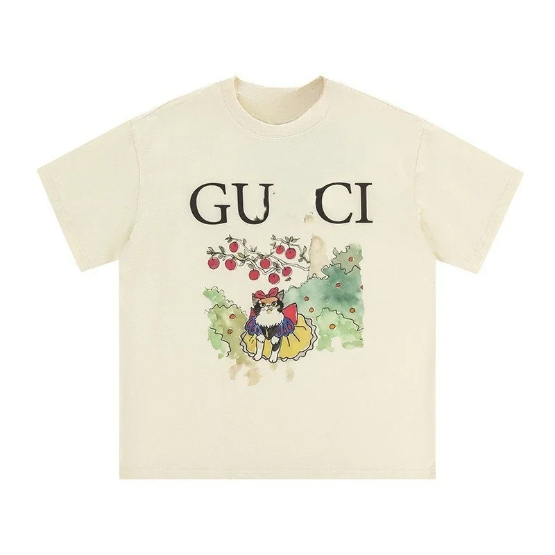 2025 Summer Cartoon Series Cat Print Solid Color Simple Short Sleeved T-shirt for Men and Women
2025 Summer Cartoon Series Cat Print Solid Color Simple Short Sleeved T-shirt for Men and Women