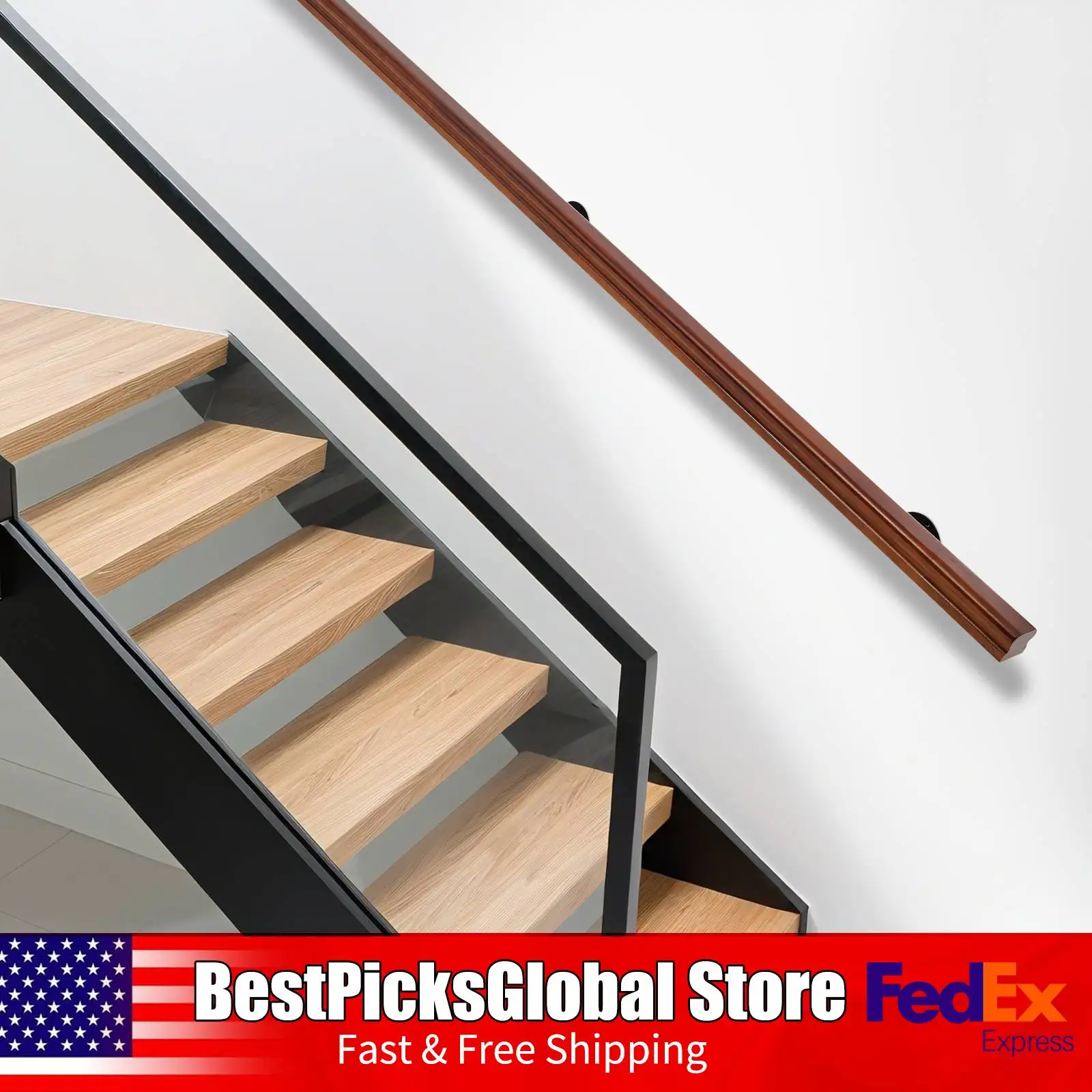 Wall-mounted Handrails, Light Red, Durable, 7 FT Staircase Handrail Brackets, Anti-Slip Railing for Home Safety
Wall-mounted Handrails, Light Red, Durable, 7 FT Staircase Handrail Brackets, Anti-Slip Railing for Home Safety