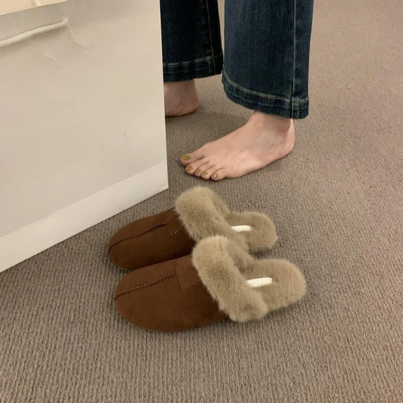 Winter Suede Women Fuzzy Slippers Indoor Fluffy Antiskid House Shoes Warm Fur Cozy Women Cotton Slippers Short Plush Shoes
Winter Suede Women Fuzzy Slippers Indoor Fluffy Antiskid House Shoes Warm Fur Cozy Women Cotton Slippers Short Plush Shoes