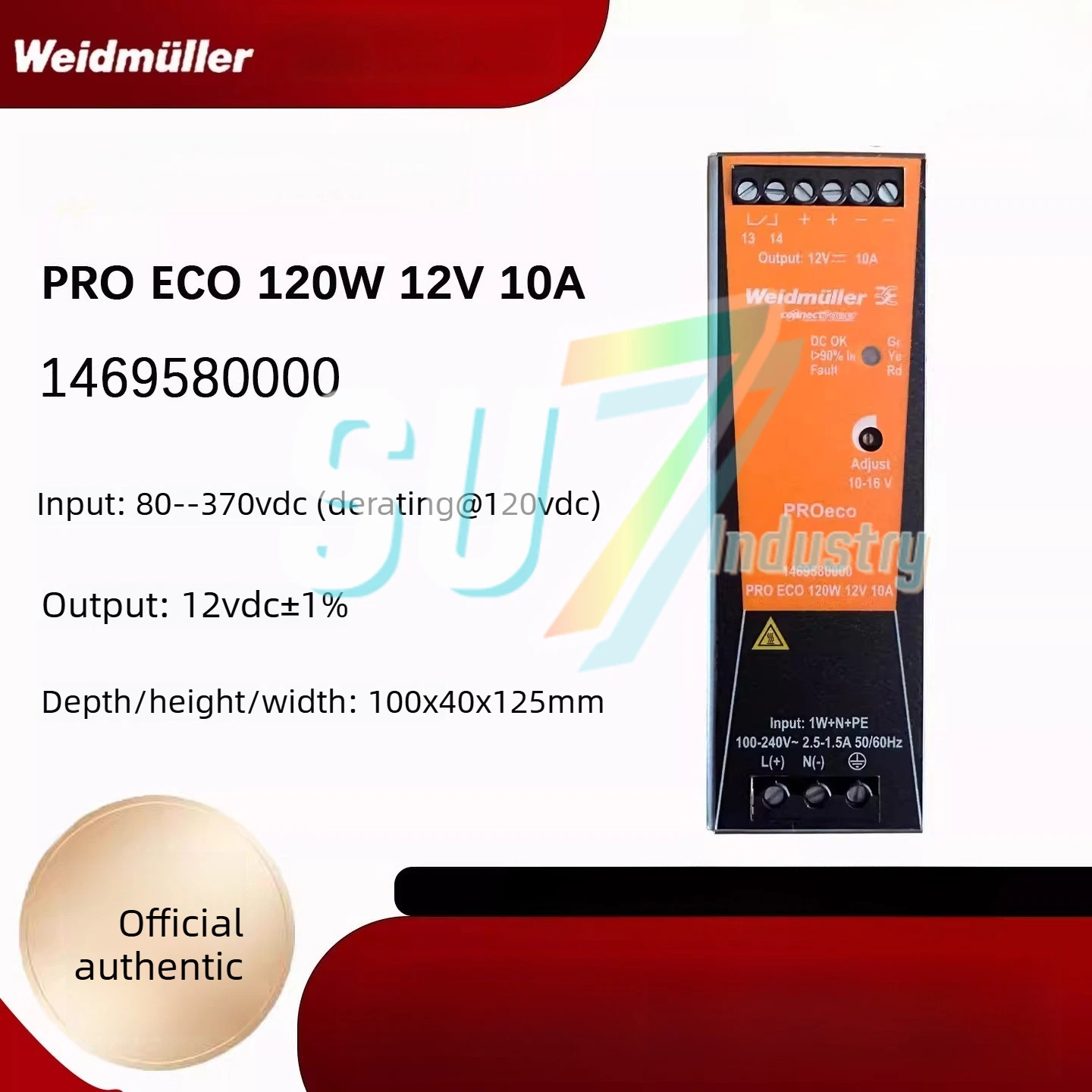 Совершенно новый оригинальный импульсный блок питания 1469580000 PRO ECO 120W 12V 10A
Совершенно новый оригинальный импульсный блок питания 1469580000 PRO ECO 120W 12V 10A