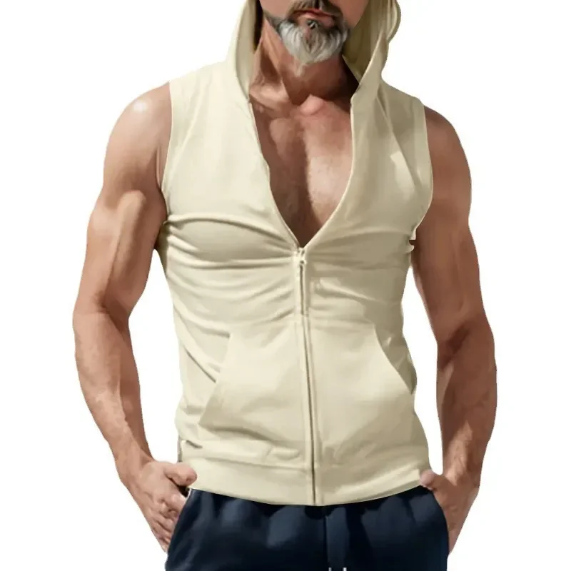 2026 Men's Summer Hooded Open Cardigan Zipper Sweatshirt Sleeveless Casual Vest Sports Jacket Male Fashion Outerwear
2026 Men's Summer Hooded Open Cardigan Zipper Sweatshirt Sleeveless Casual Vest Sports Jacket Male Fashion Outerwear