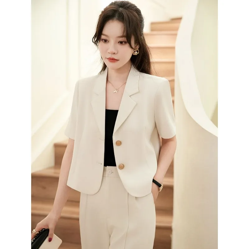 Women's Petite Short Sleeve Blazer Summer New Arrival Elegant Cropped Suit Jacket For Office Commute
Women's Petite Short Sleeve Blazer Summer New Arrival Elegant Cropped Suit Jacket For Office Commute