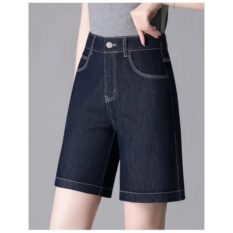 Women High Waist Straight Leg Jeans Fade Resistant Stitching Detail Slim Casual Mid Length Denim Shorts
Women High Waist Straight Leg Jeans Fade Resistant Stitching Detail Slim Casual Mid Length Denim Shorts