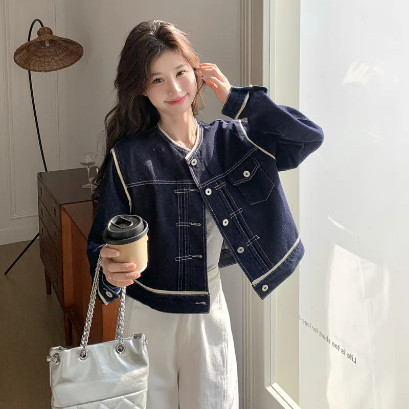 Women Simple Design High Quality Construction Lightweight Luxury Jacket Slimming American Style Retro Casual Denim Jacket
Women Simple Design High Quality Construction Lightweight Luxury Jacket Slimming American Style Retro Casual Denim Jacket