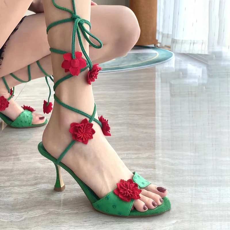 Sweet Dress Peep Toe Blue Red Floral Cross Strap Sandals Ladies Luxury Shallow Stiletto High Heel Sandals Women Wedding Shoes
Sweet Dress Peep Toe Blue Red Floral Cross Strap Sandals Ladies Luxury Shallow Stiletto High Heel Sandals Women Wedding Shoes
