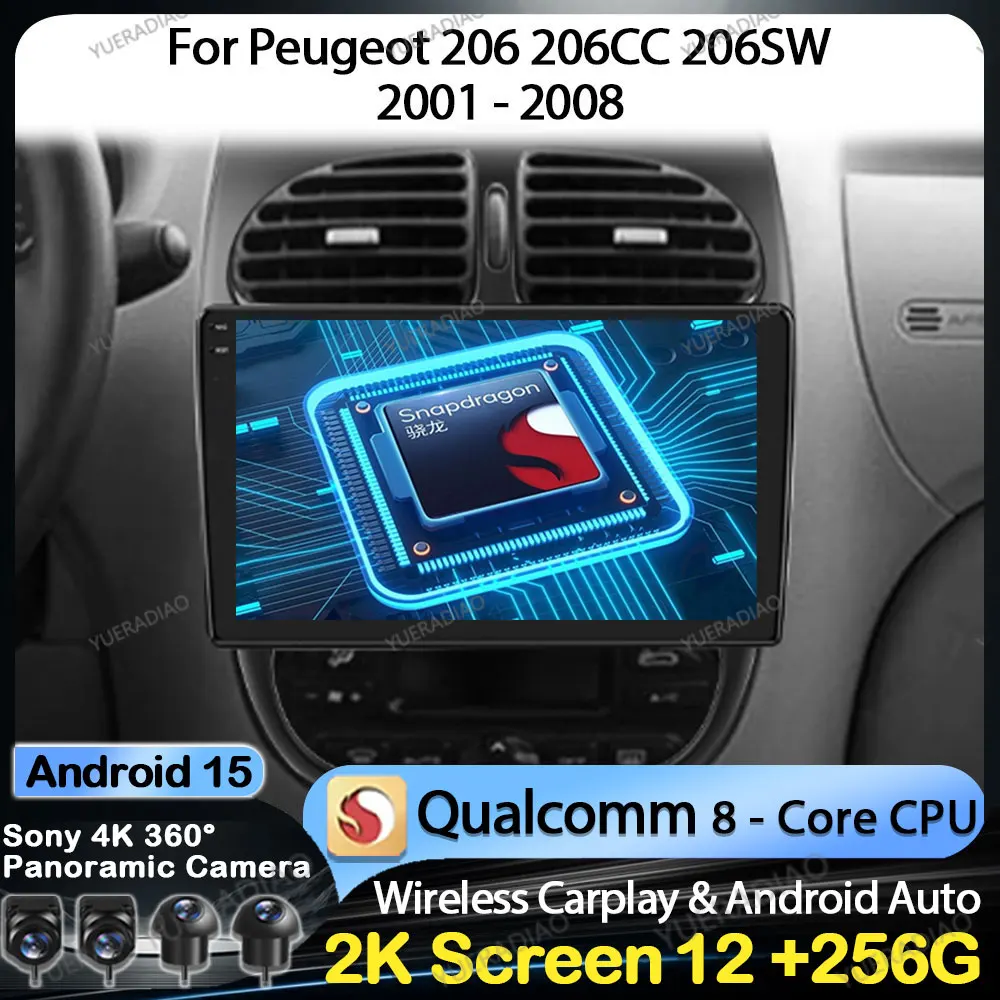 Автомобильный радиоприемник Android 15 для Peugeot 206 206CC 206 SW 2001–2008 мультимедийный видеоплеер 4G LTE 5G WIFI головное устройство Qualcomm 2DIN BT
Автомобильный радиоприемник Android 15 для Peugeot 206 206CC 206 SW 2001–2008 мультимедийный видеоплеер 4G LTE 5G WIFI головное устройство Qualcomm 2DIN BT