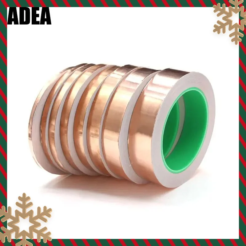 Adhesive Conductive Copper Foil Tape 5/6/8/10/15/20/25/30/35/40/45/50mm Single/Double Sided Conduct Copper Foil Tapes Length 20M
Adhesive Conductive Copper Foil Tape 5/6/8/10/15/20/25/30/35/40/45/50mm Single/Double Sided Conduct Copper Foil Tapes Length 20M