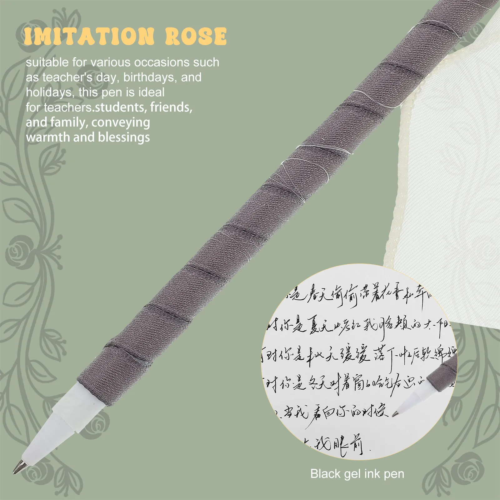 Rose Ballpoint Pen Black Ink Realistic Artificial Flower Design Burnt Edge Craftsmanship Smooth Writing Floral Pen for Office
Rose Ballpoint Pen Black Ink Realistic Artificial Flower Design Burnt Edge Craftsmanship Smooth Writing Floral Pen for Office