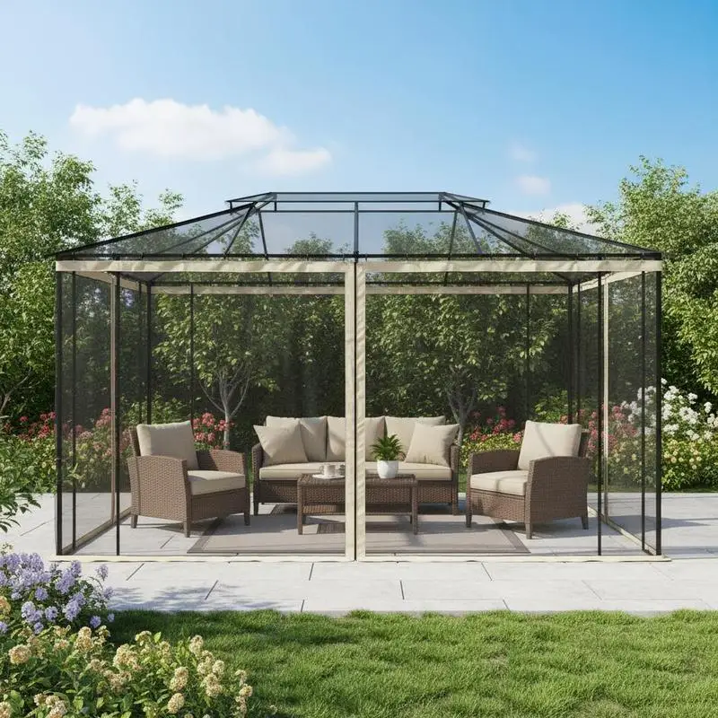 Replacement net curtain for 3 x 4 m garden pavilions, fly screen, with zippers, polyester, black
Replacement net curtain for 3 x 4 m garden pavilions, fly screen, with zippers, polyester, black