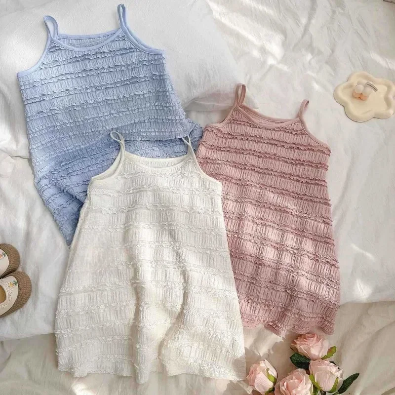 2025 Summer Korea Kids Dresses Baby Girls Cute Sweet Lace Princess Party Dress Kawaii Solid Color Slip Dress 2-7y
2025 Summer Korea Kids Dresses Baby Girls Cute Sweet Lace Princess Party Dress Kawaii Solid Color Slip Dress 2-7y