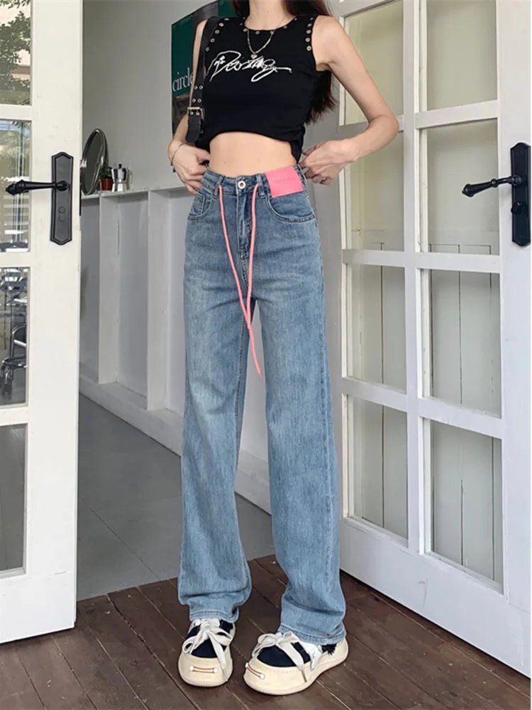 Streetwear Blue Baggy Jeans Women Korean Fashion Harajuku Oversized Straight Trousers Y2K High Waist Denim Pants
Streetwear Blue Baggy Jeans Women Korean Fashion Harajuku Oversized Straight Trousers Y2K High Waist Denim Pants