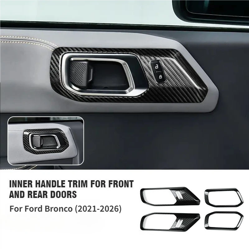 For Ford Bronco Real Dry Carbon Fiber 2021-2026 Front Rear Inner Door Handle Trim Frame Decoration Modification Accessories
For Ford Bronco Real Dry Carbon Fiber 2021-2026 Front Rear Inner Door Handle Trim Frame Decoration Modification Accessories