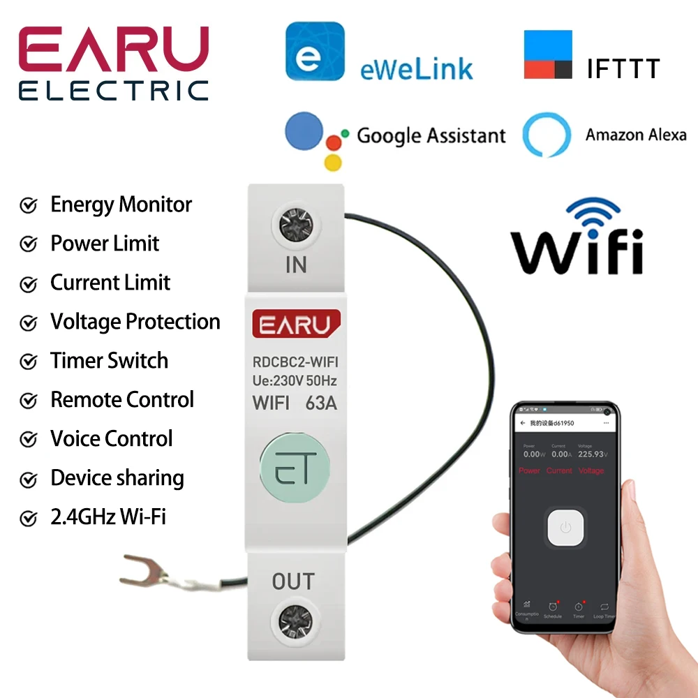 1P Din-рейка, Wi-Fi, быстрое энергопотребление, измеритель мощности, автоматический выключатель, таймер времени, реле, Вольтметр для умного дома
1P Din-рейка, Wi-Fi, быстрое энергопотребление, измеритель мощности, автоматический выключатель, таймер времени, реле, Вольтметр для умного дома