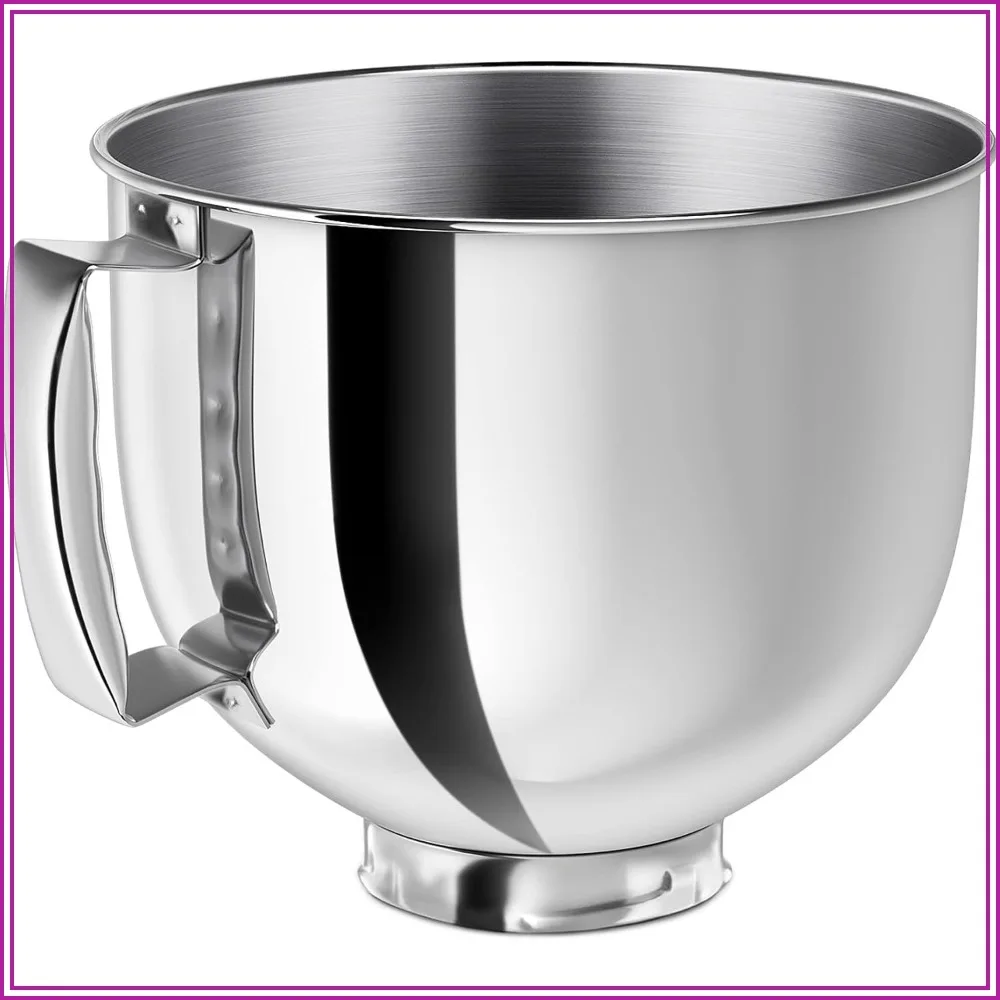 Stainless Steel Mixer Bowl 5QT Fit for KitchenAid Tilt-Head Mixers 4.5-5QT with Handle
Stainless Steel Mixer Bowl 5QT Fit for KitchenAid Tilt-Head Mixers 4.5-5QT with Handle