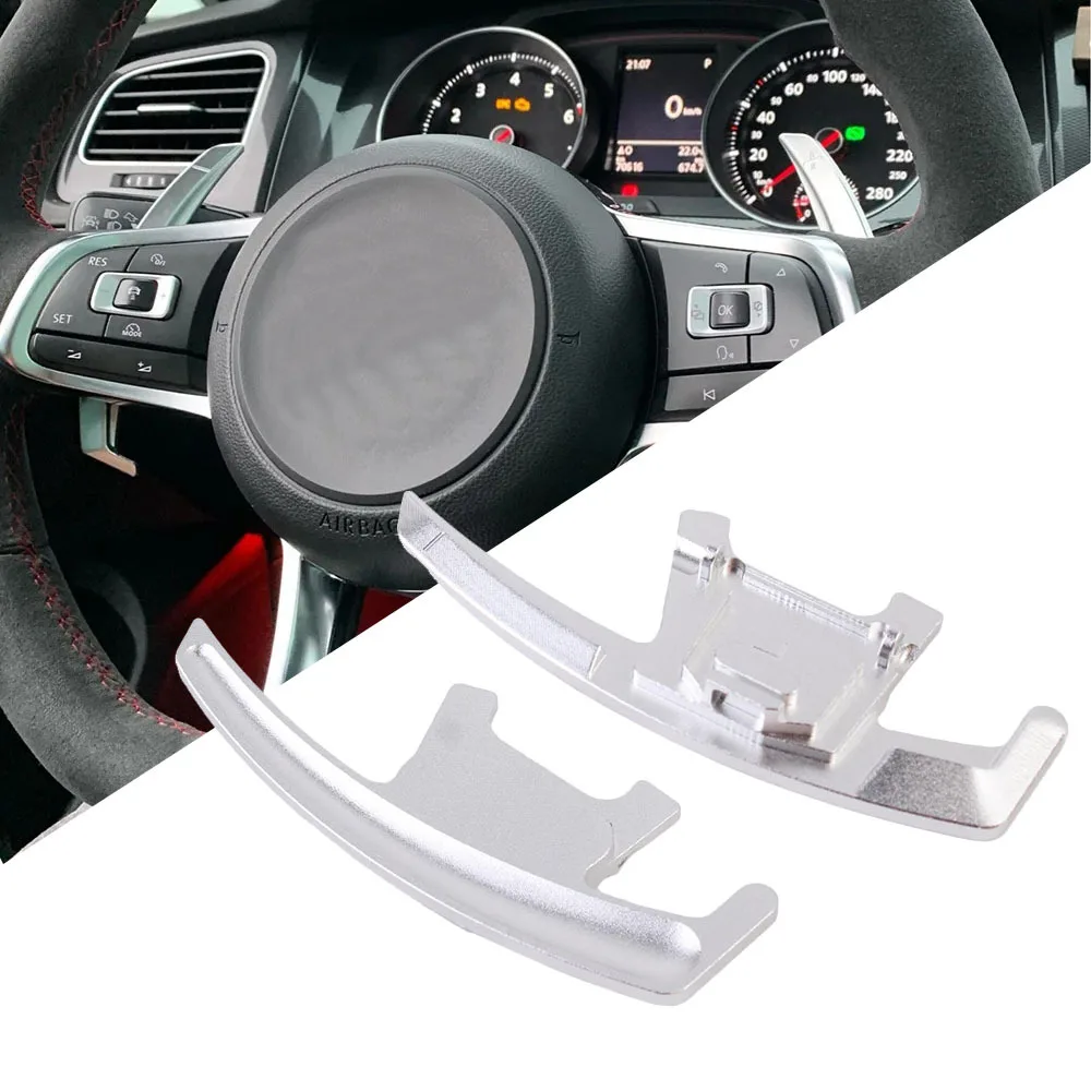 Sports Silver Aluminum Steering Wheel Larger Paddle Shifter Extension for VW Volkswagen Golf MK7 GTI R R-line Scirocco 2015-19
Sports Silver Aluminum Steering Wheel Larger Paddle Shifter Extension for VW Volkswagen Golf MK7 GTI R R-line Scirocco 2015-19