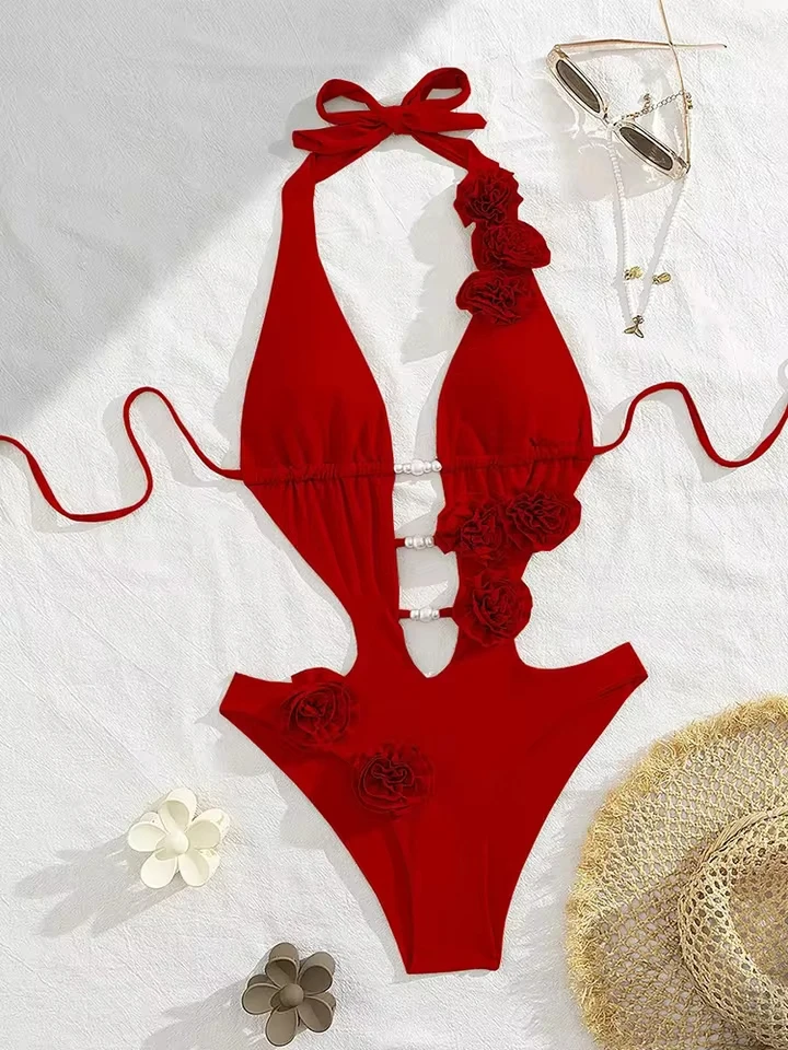 Vzvn 2025 New for Women Solid Sexy Hollow Out Swimwear Tropical Beachwear Bathing Suit Bodysuit 3D Flowers One Piece Swimsuit
Vzvn 2025 New for Women Solid Sexy Hollow Out Swimwear Tropical Beachwear Bathing Suit Bodysuit 3D Flowers One Piece Swimsuit